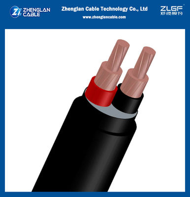 Kabel berselubung 0,6/1KV Tembaga Tegangan Rendah Xlpe InsulatedPVC 2Core untuk IEC 60228, IEC 60502-1 （CU/XLPE/PVC）