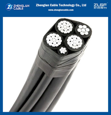 AL/XLPE Isolasi Tegangan Rendah Aerial Bundle Conductor ABC Kabel 3x25 54.6 16mm2 NFC 33-209 untuk B2B Purchasing