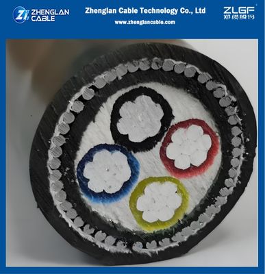Kabel Daya LV Kabel Bawah Tanah XLPE Terisolasi Baja Kawat Berpelindung AL/XLPE/PVC/SWA/PVC 4x35mm2 IEC60502-1