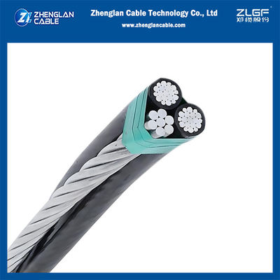 Kabel paket udara Triplex 1KV AAC/XLPE+telanjang ACSR netral 2x1/0AWG+1/0AWG ASTM S76-474