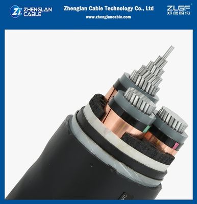 8.7/15kv 3 inti kabel daya tegangan menengah pelindung pita tembaga lapis baja pita baja 3x300mm2 IEC 60502-2