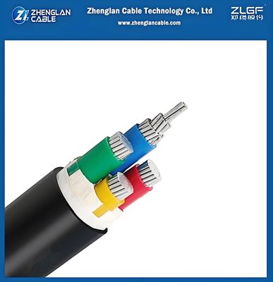 Kabel Aluminium Tegangan Rendah YJLV multi core 0.6/1kv AL/XLPE/PVC 4X120mm2 konduktor aluminium xlpe insulated pvc sheath