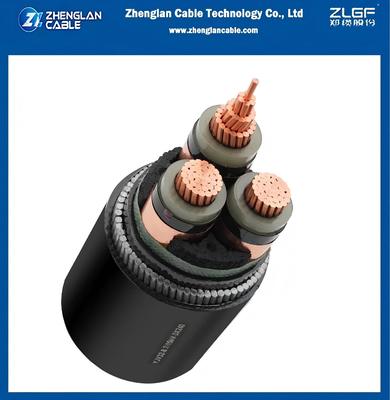 Kabel Daya Tegangan Menengah 8.7/15kv Konduktor tembaga xlpe isolasi swa lapis pvc lapis CU/SC/XLPE/SC/PVC/SWA/PVC 3x70mm2 IEC 60502-2