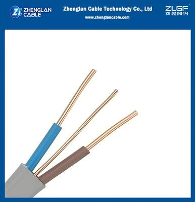 Kabel Listrik Kembar 300/500V dengan Kawat Bumi Kabel Listrik Datar CU/PVC/PVC dengan Kawat Tanah Telanjang 2x2,5+1,5mm2