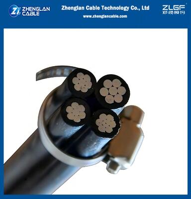 0.6/1kv Low Voltage Aerial Bundled Cable Aluminium+aluminium alloy Konduktor AAC/XLPE+AAAC/XLPE ABC 3x25+54.6mm2 NFC33-209