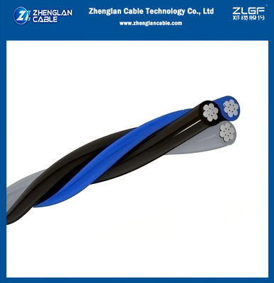 Kabel Aluminium Triplex 2x50+50 mm2 Insulasi Netral AAC/XLPE+AAC/XLPE 0.6/1kv Konduktor Aluminium Insulasi XLPE NBR 8182