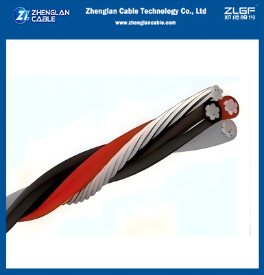 Kabel Aluminium Quadruplex 3x70+70 mm2 Bare Neutral AAC/XLPE+AAC 0.6/1kv Aluminium Conductor XLPE isolasi NBR 8182