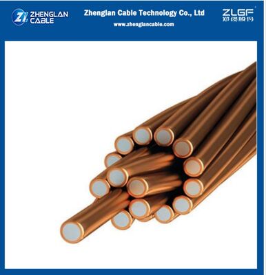 Kawat baja berlapis tembaga CCS dipanaskan 40% Konduktivitas 2AWG 7/2.59mm