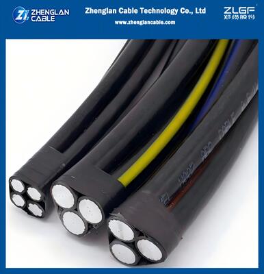 Kabel Distribusi Udara Self-Supporting CAAI Tegangan Rendah 1kv AAC/XLPE+AAAC/XLPE 2x2/0AWG+2/0AWG