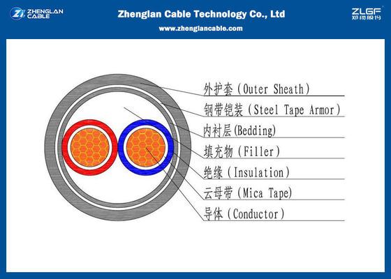 0.6/1KV Lapis baja 1.5~1000mm2 2 Core LV Steel LV Wire Cable ((Power Cable) (CU/PVC/XLPE/STA/NYBY/N2XBY)