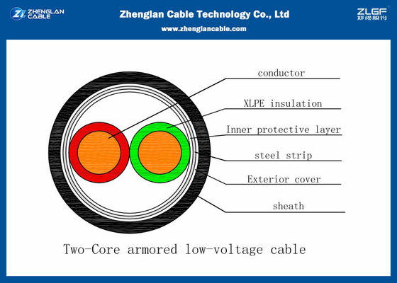 0.6/1KV Kabel Daya Lapis Belakang Dua Inti Dengan Isolasi PVC (CU/PVC/LSZH/DSTA/NYBY/N2XBY/NYRGBY/NYB2Y)