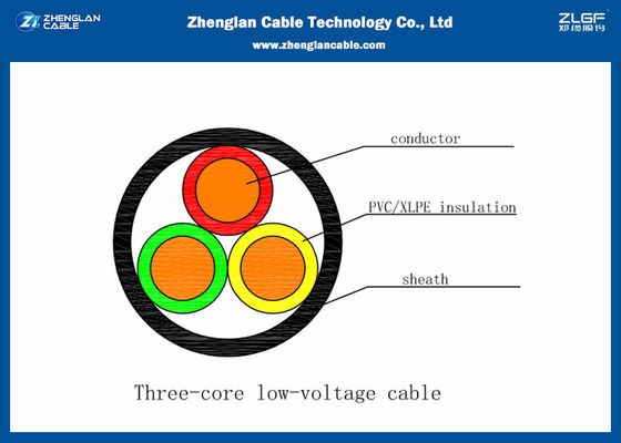 Nominal Section:3*1.5~3*400mm2 0.6/1KV LV 3C Power Cable ((Unamored, PVC Sheathed Cable ((CU/PVC/LSZH/NYY/N2XY/NY2Y)