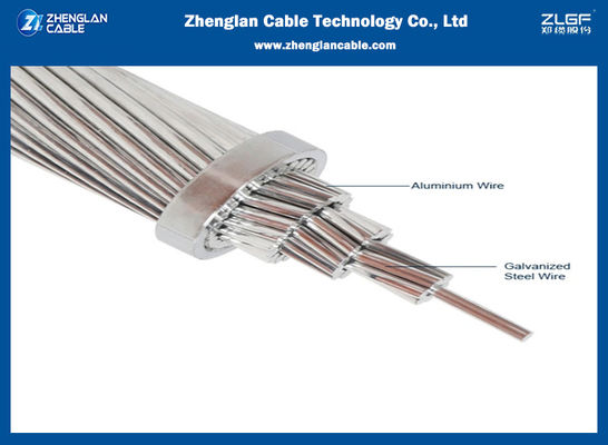 ACSR Aluminium Konduktor Baja Diperkuat Single Core Hard Konduktor Overhead Multicore