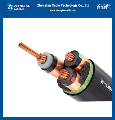 3 inti bawah tanah kabel listrik tegangan menengah tidak lapis baja LSZH