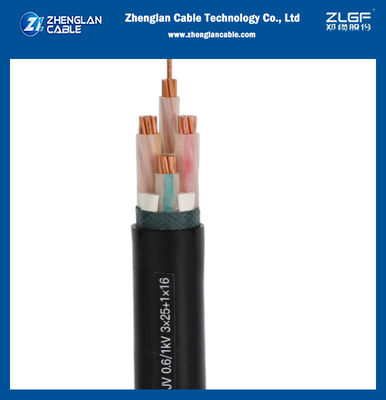 Kabel Daya Tegangan Rendah NA2XRY 0.6/1KV 3x25mm²+1x16mm² Inti Tembaga Aluminium Multicore